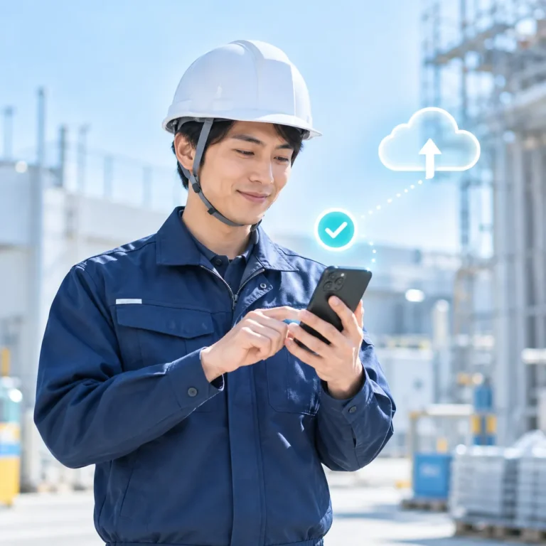 スマホで作業内容を入力・送信。日々の記録をスムーズに。