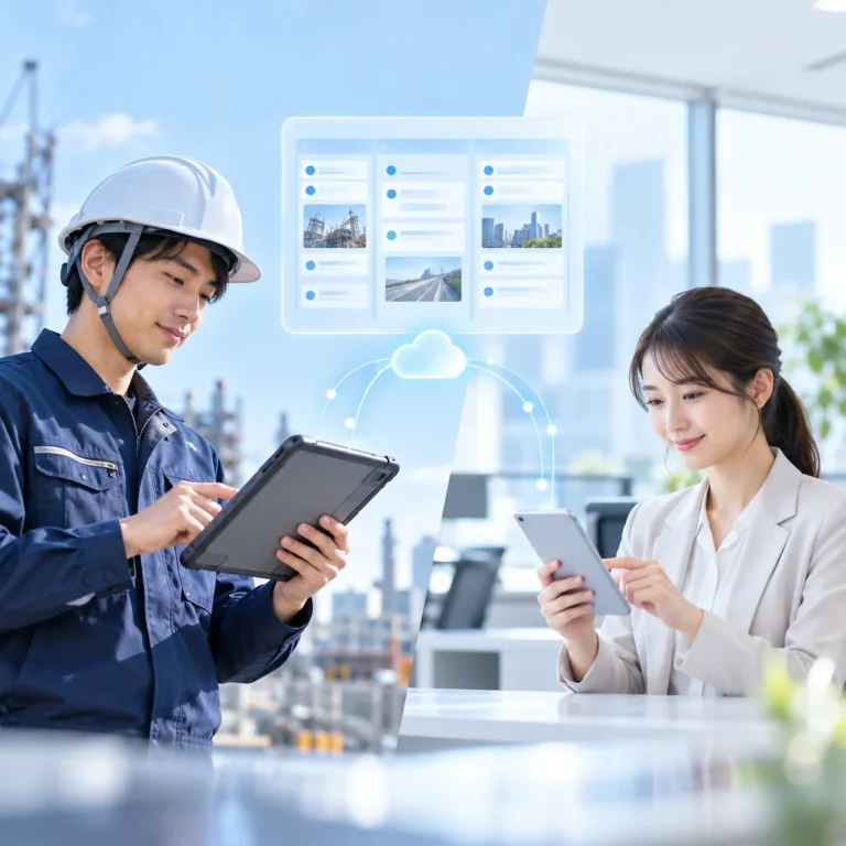 現場と事務所をつなぎ、必要な情報を共有。